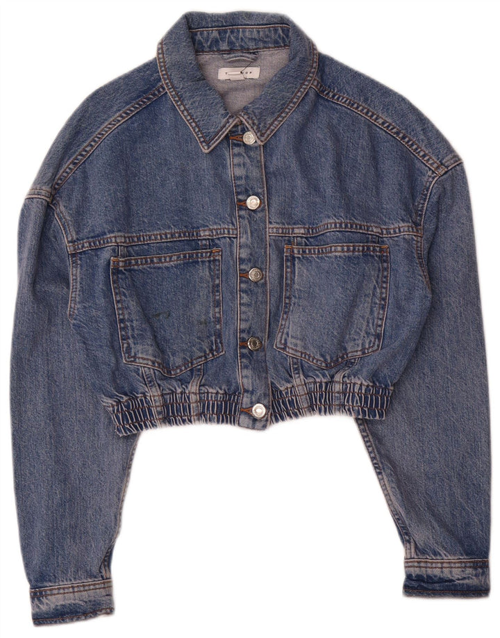 Giacca in denim corto da donna Topshop UK 8 piccola blu