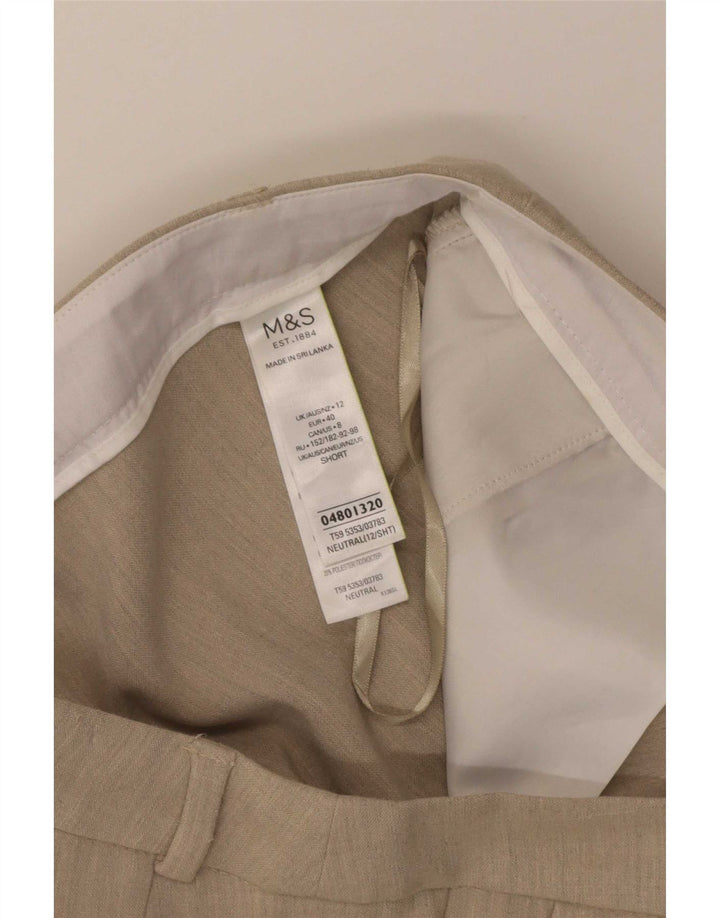 Pantaloni corti da donna Marks & Spencer UK 12 medi W32 L25 Beige