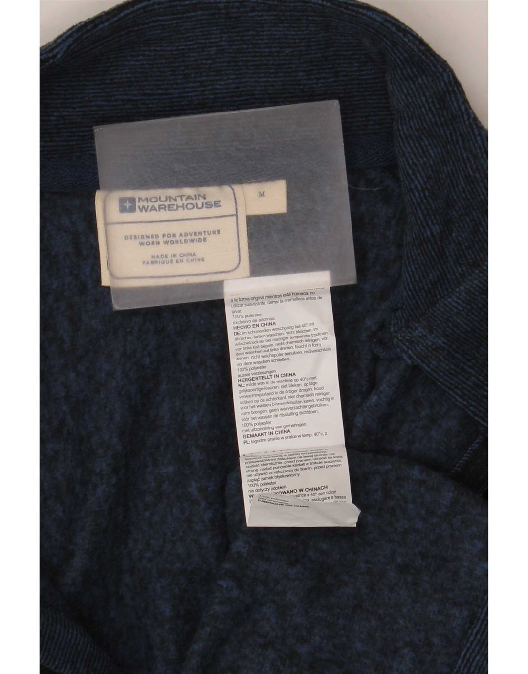 Felpa da uomo con collo con zip Mountain Warehouse, maglione medio, blu navy screziato