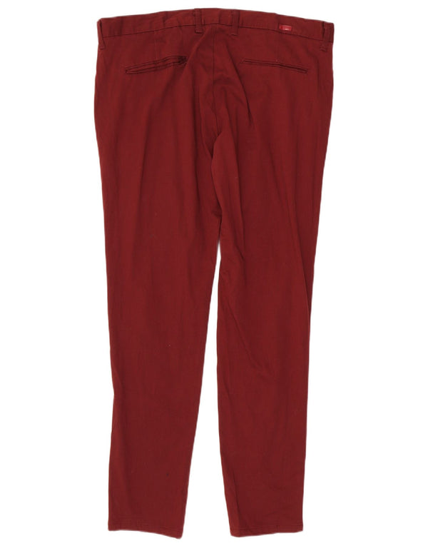 Pantaloni chino slim da uomo Zara EU 46 XL W36 L31 cotone bordeaux
