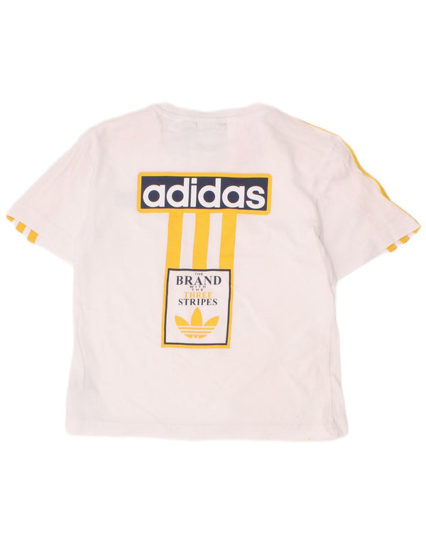 T-shirt grafica da ragazzo Adidas Top 3-4 anni in cotone bianco
