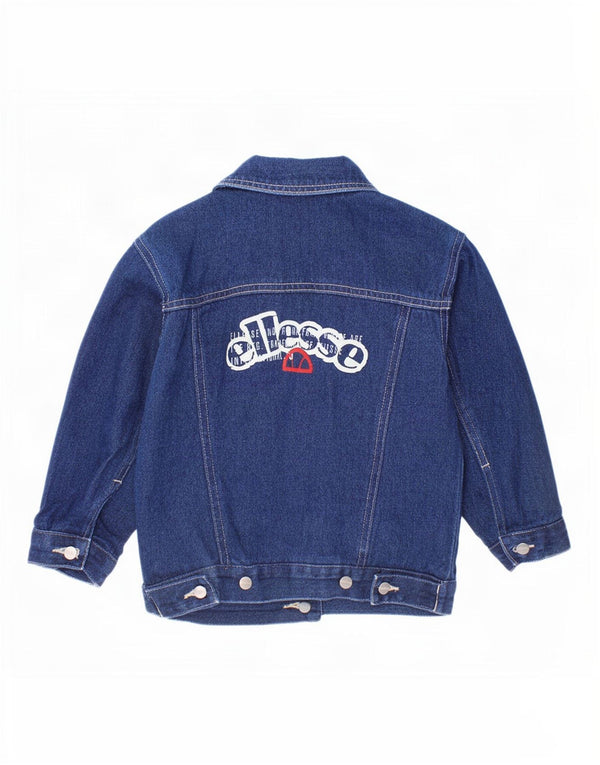 Giacca in denim grafico per ragazze Ellesse 2-3 anni in cotone blu navy