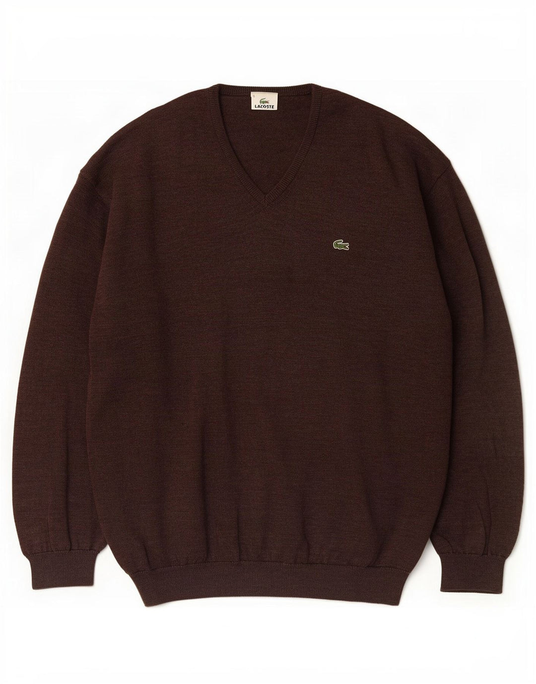 Maglione maglione da uomo con scollo a V Lacoste taglia 6 XL Marrone