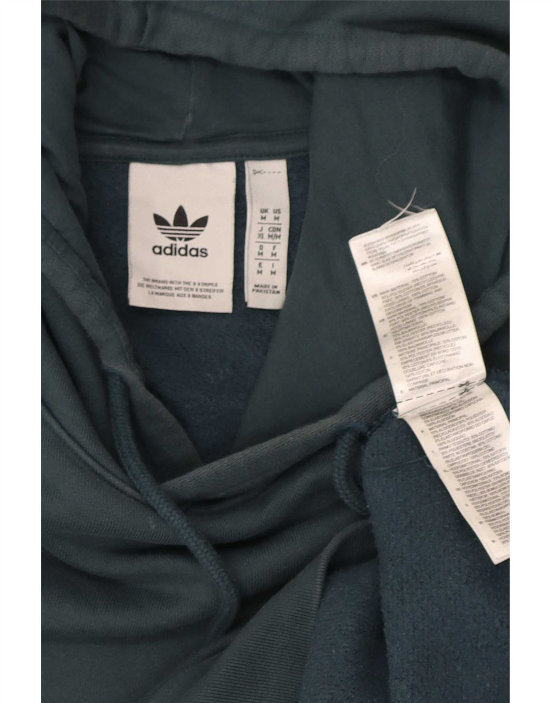 Felpa con cappuccio da uomo Adidas in cotone verde medio