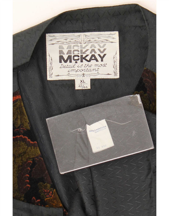 Gilet da uomo Mckay XL in cotone floreale multicolore