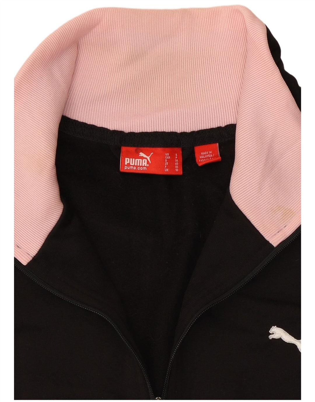 Giacca da ginnastica corta da donna Puma UK 10 Small Black Colourblock