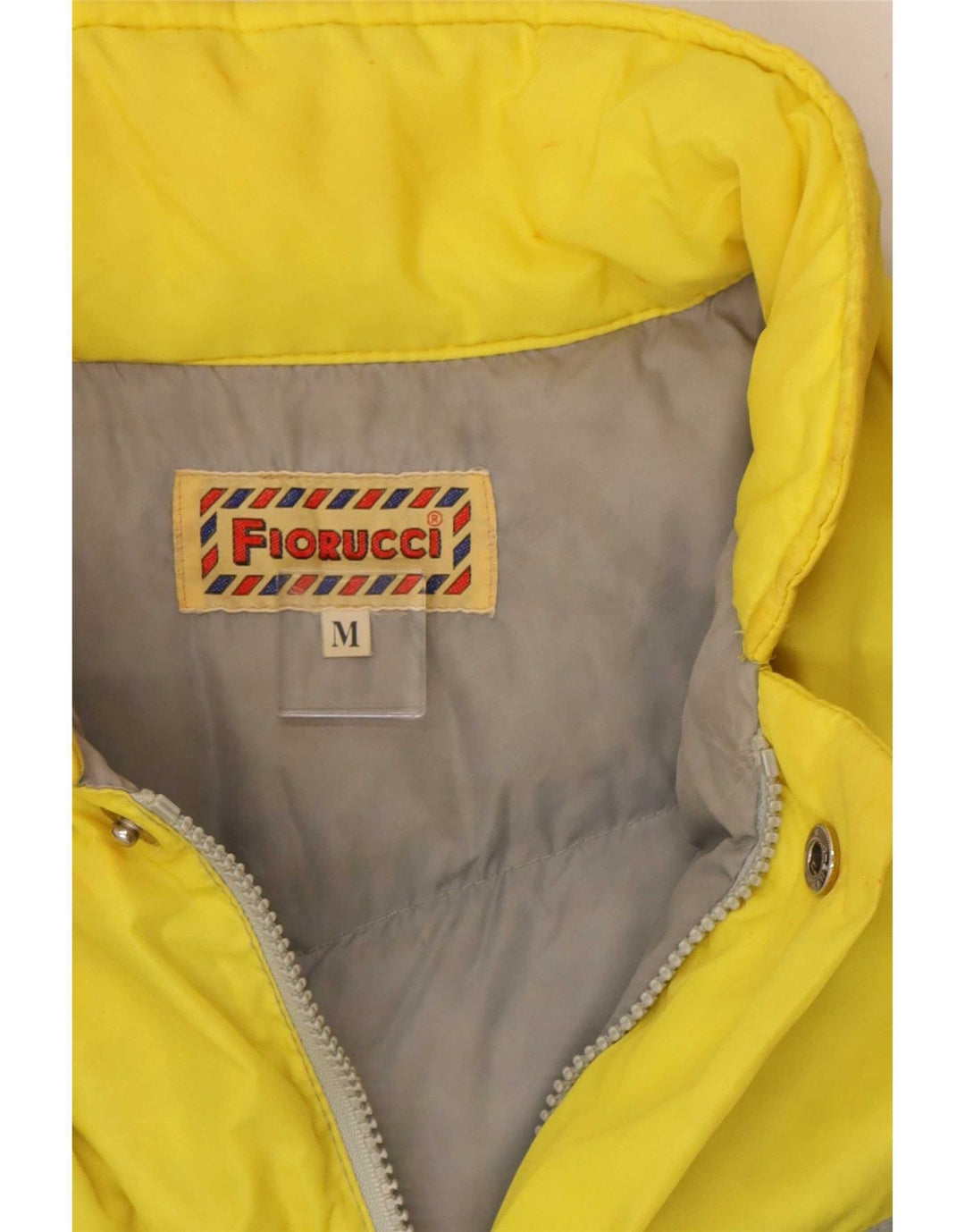 Giacca imbottita con cappuccio da uomo Fiorucci UK 38 Nylon color block grigio medio