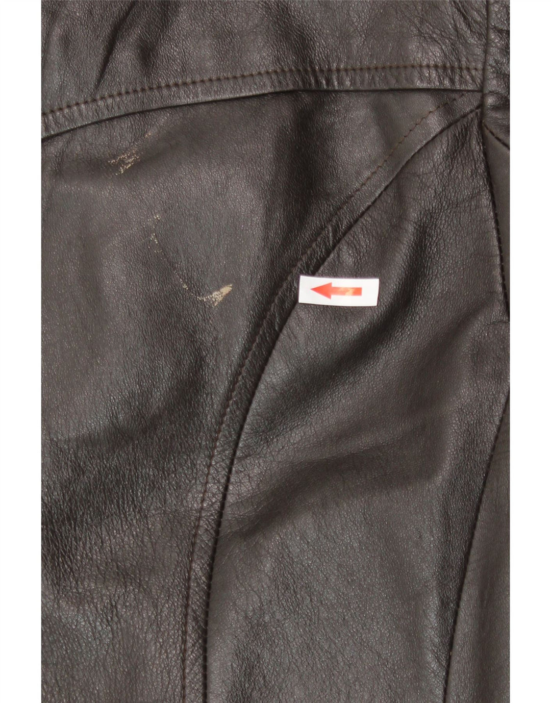 Trench in pelle da donna vintage UK 14 Marrone medio