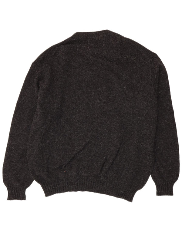 Maglione maglione girocollo da uomo Benetton XL grigio chiazzato