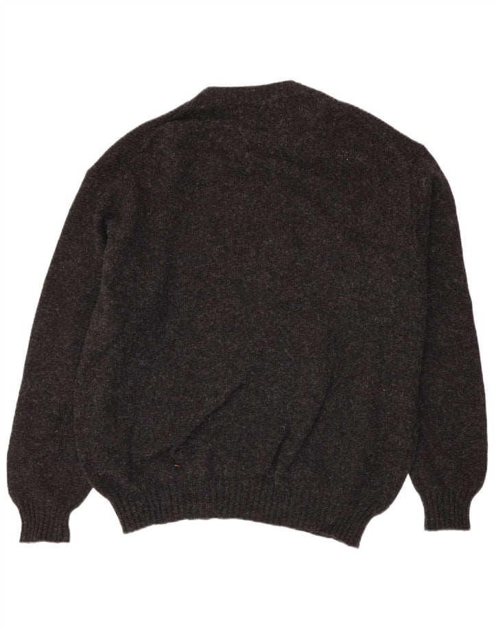 Maglione maglione girocollo da uomo Benetton XL grigio chiazzato