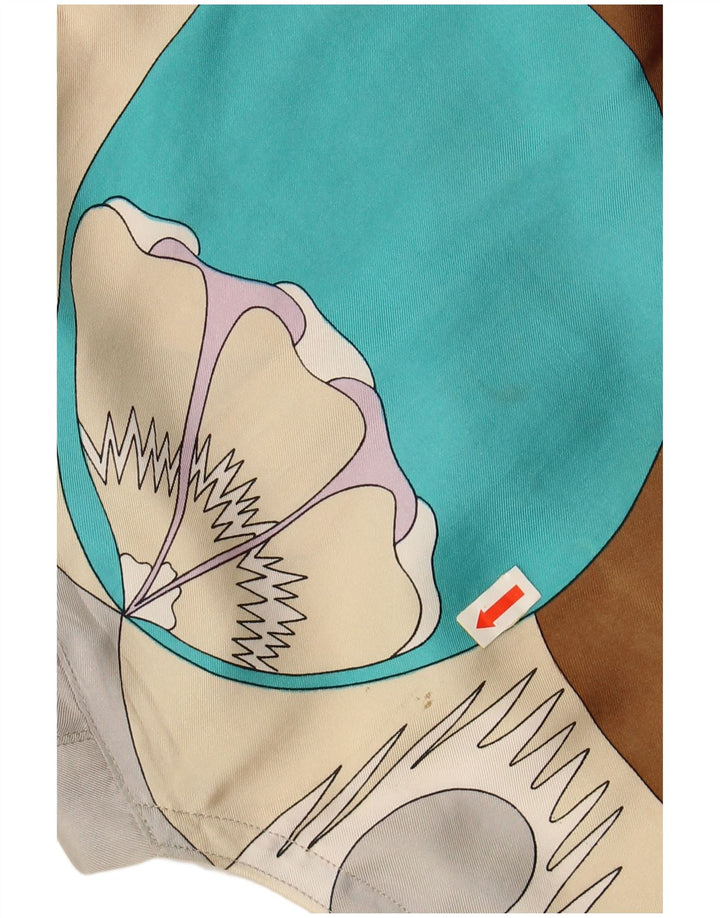 Camicetta da donna con motivo astratto VINTAGE Top UK 14 medio multicolore