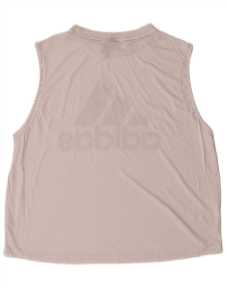 Canotta grafica da uomo ADIDAS, grande, bianca, sportiva