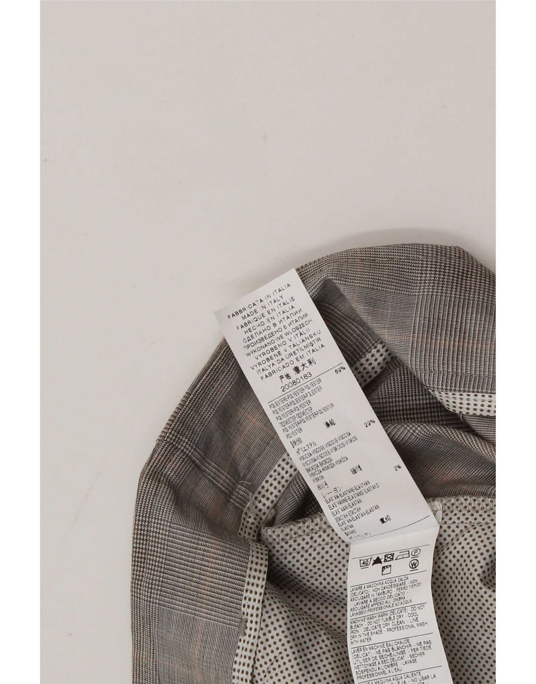 Pantaloni da abito slim da donna Sisley IT 42 Medium W30 L33 Poliestere a quadri grigi