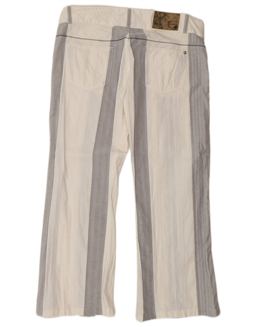 Pantaloni casual da donna Bootcut Cavalli IT 46 Large W32 L27 a righe bianche