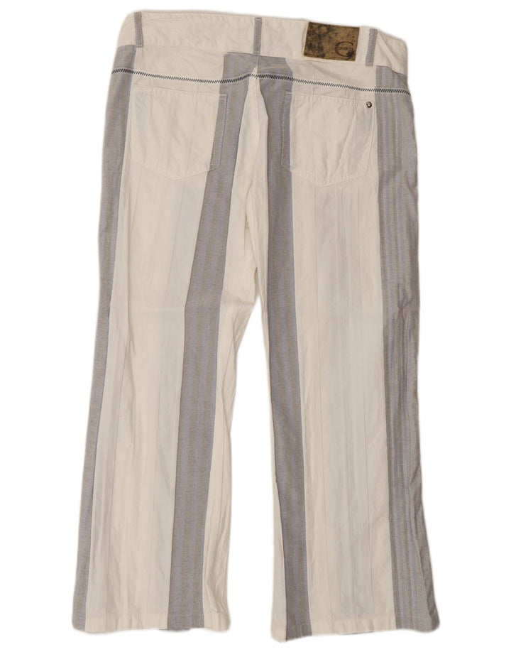 Pantaloni casual da donna Bootcut Cavalli IT 46 Large W32 L27 a righe bianche