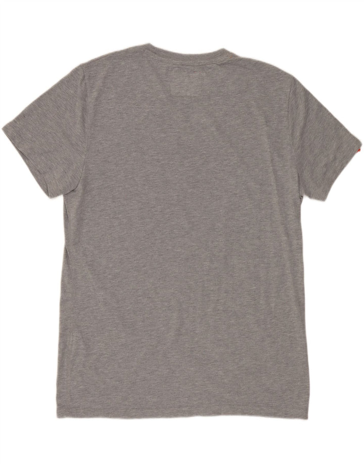 T-shirt grafica da uomo SUPERDRY Top XL in cotone chiazzato grigio