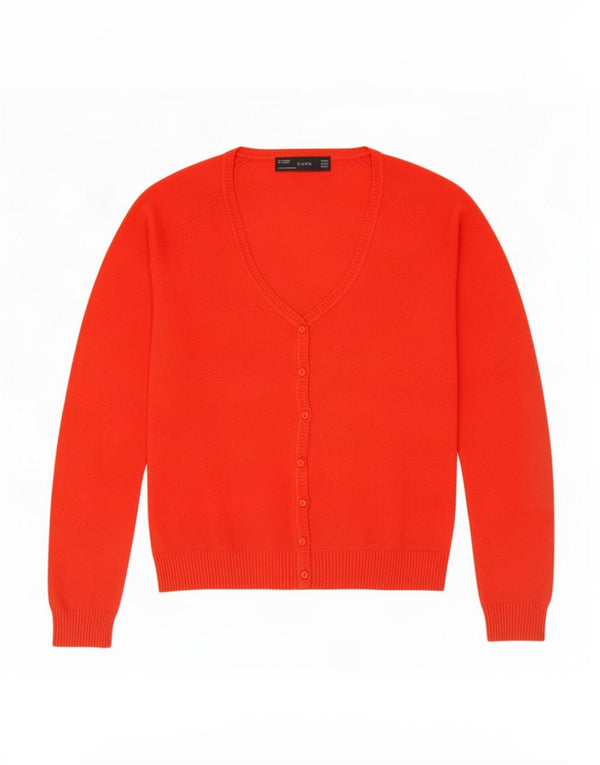 Maglione cardigan da donna Zara UK 6 XS cotone arancione