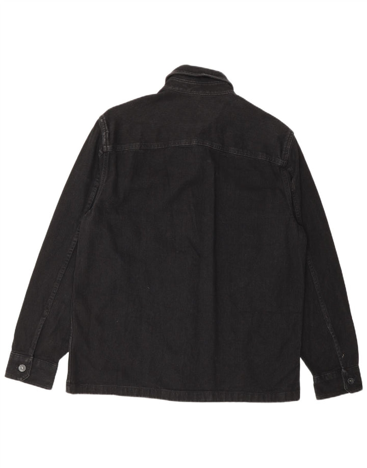 Camicia di jeans da uomo Marks & Spencer in cotone nero medio