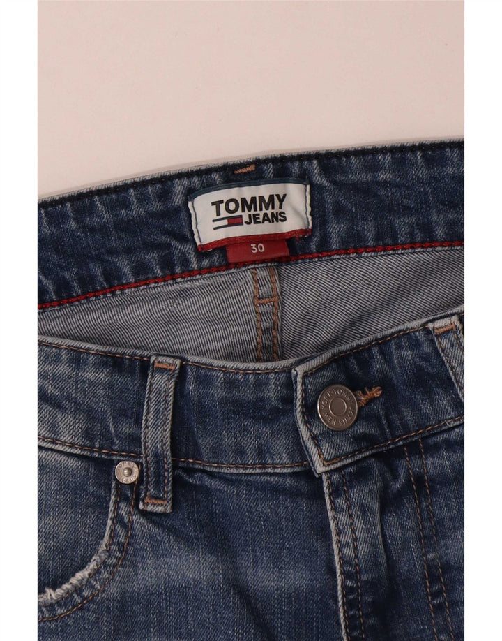 Pantaloncini di jeans dalla vestibilità rilassata da uomo Tommy Hilfiger W30 cotone blu medio
