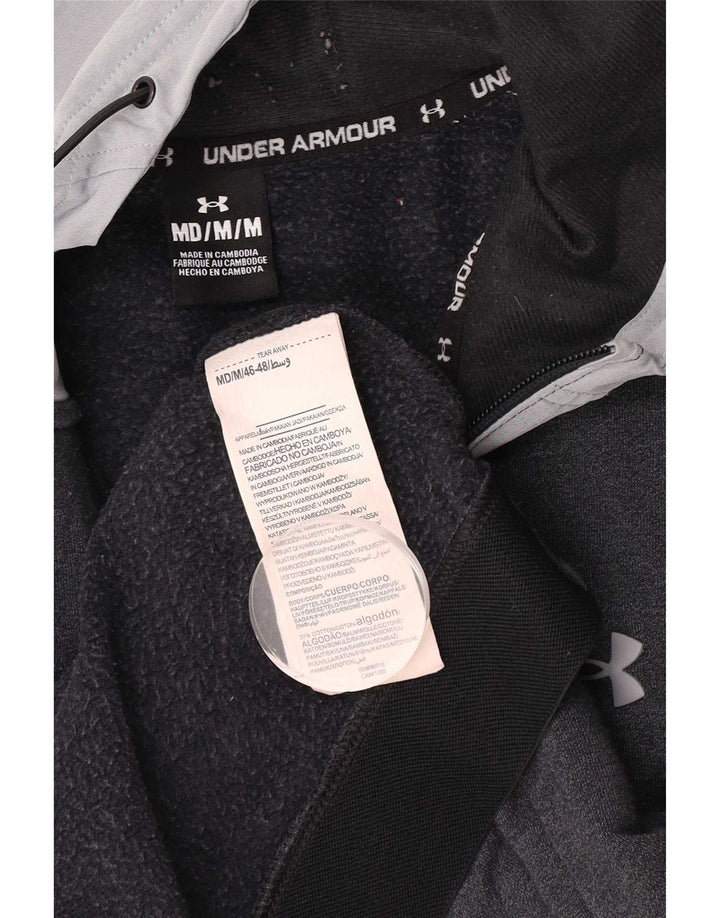 Maglione con cappuccio e zip da uomo Under Armour in cotone color block grigio medio