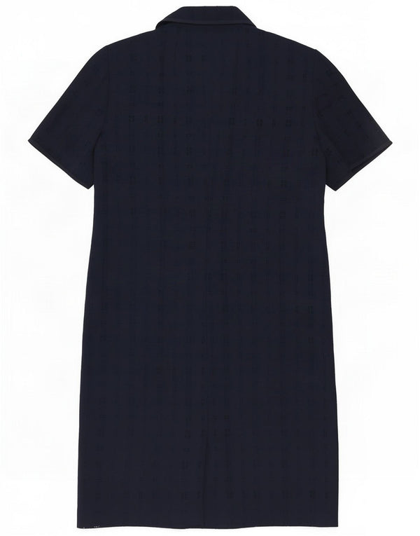 Abito polo vintage da donna trasparente IT 46 grande blu navy