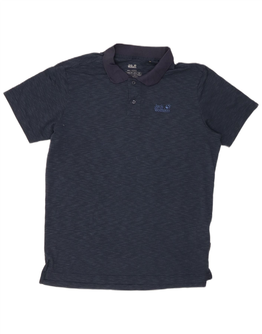 Polo da uomo JACK WOLFSKIN UK 38 Small Poliestere screziato blu navy
