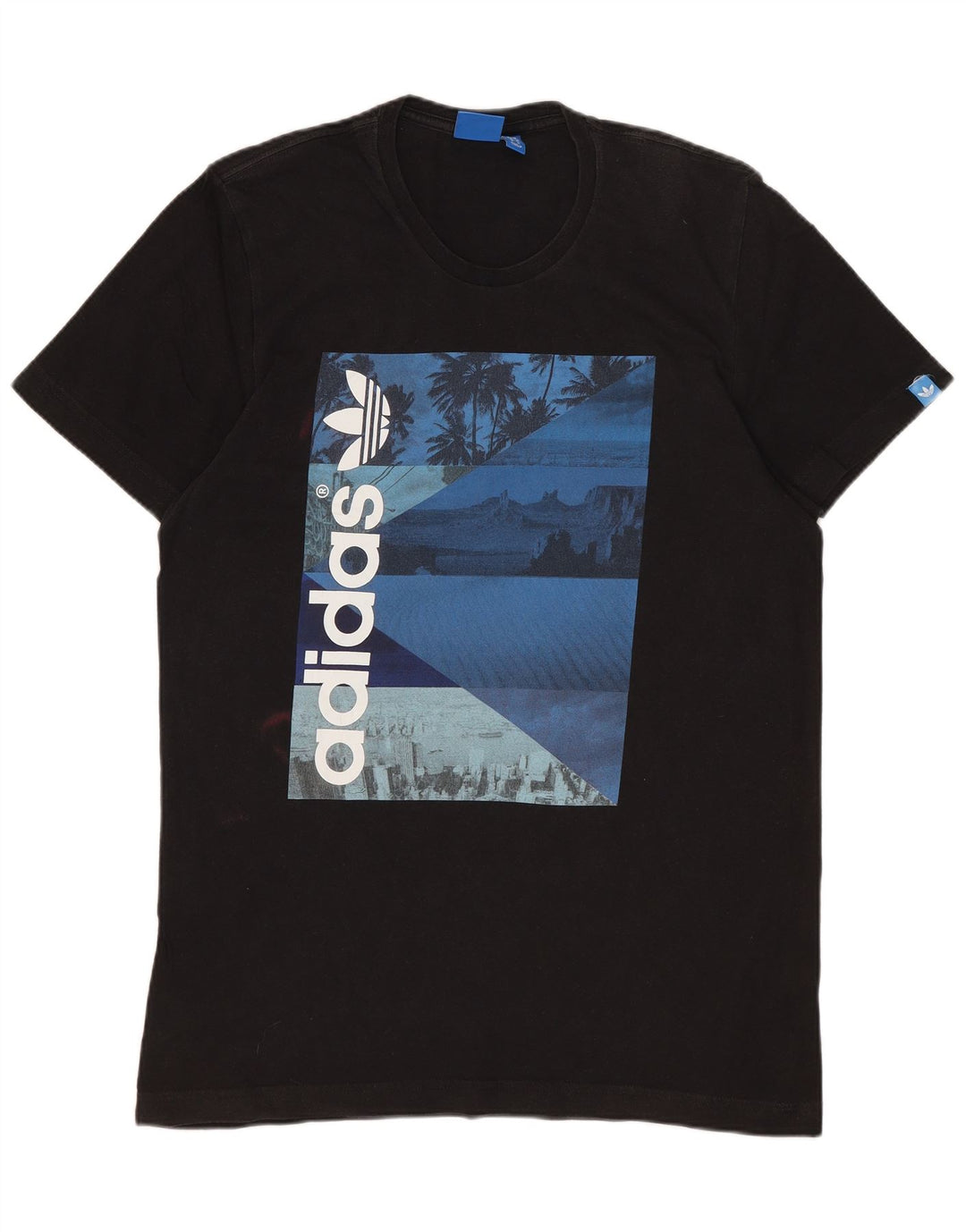 T-shirt grafica da uomo ADIDAS Top in cotone nero medio