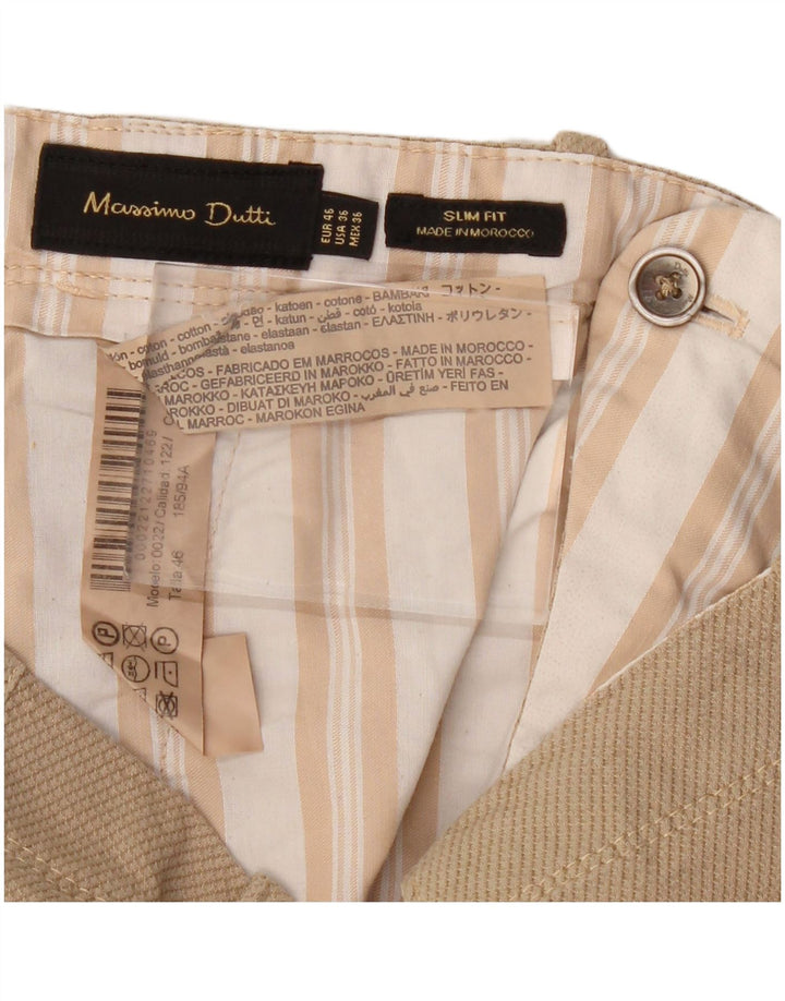 MASSIMO DUTTI Pantaloni chino slim fit da uomo EU 46 XL W36 L30 Cotone beige