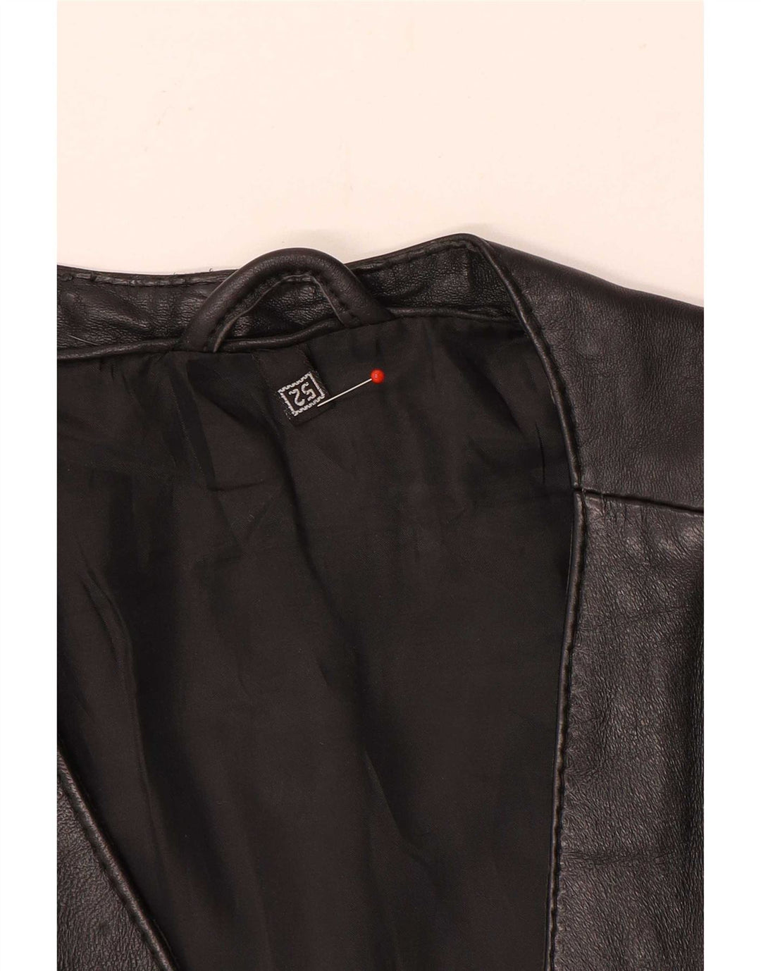 Gilet multiuso in pelle da uomo vintage EU 52 XL nero