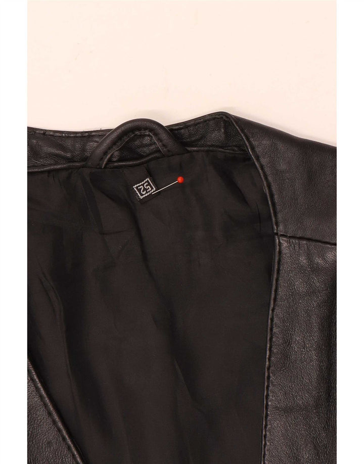 Gilet multiuso in pelle da uomo vintage EU 52 XL nero
