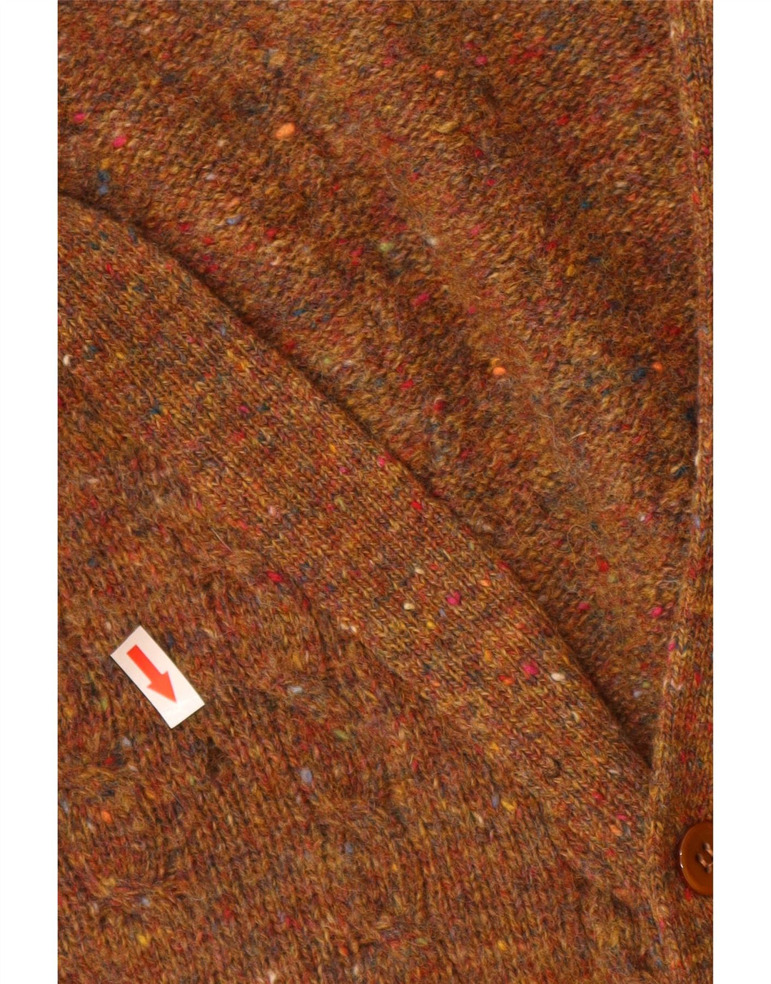 Maglione cardigan da uomo Benetton IT 50 Lana vergine screziata marrone medio