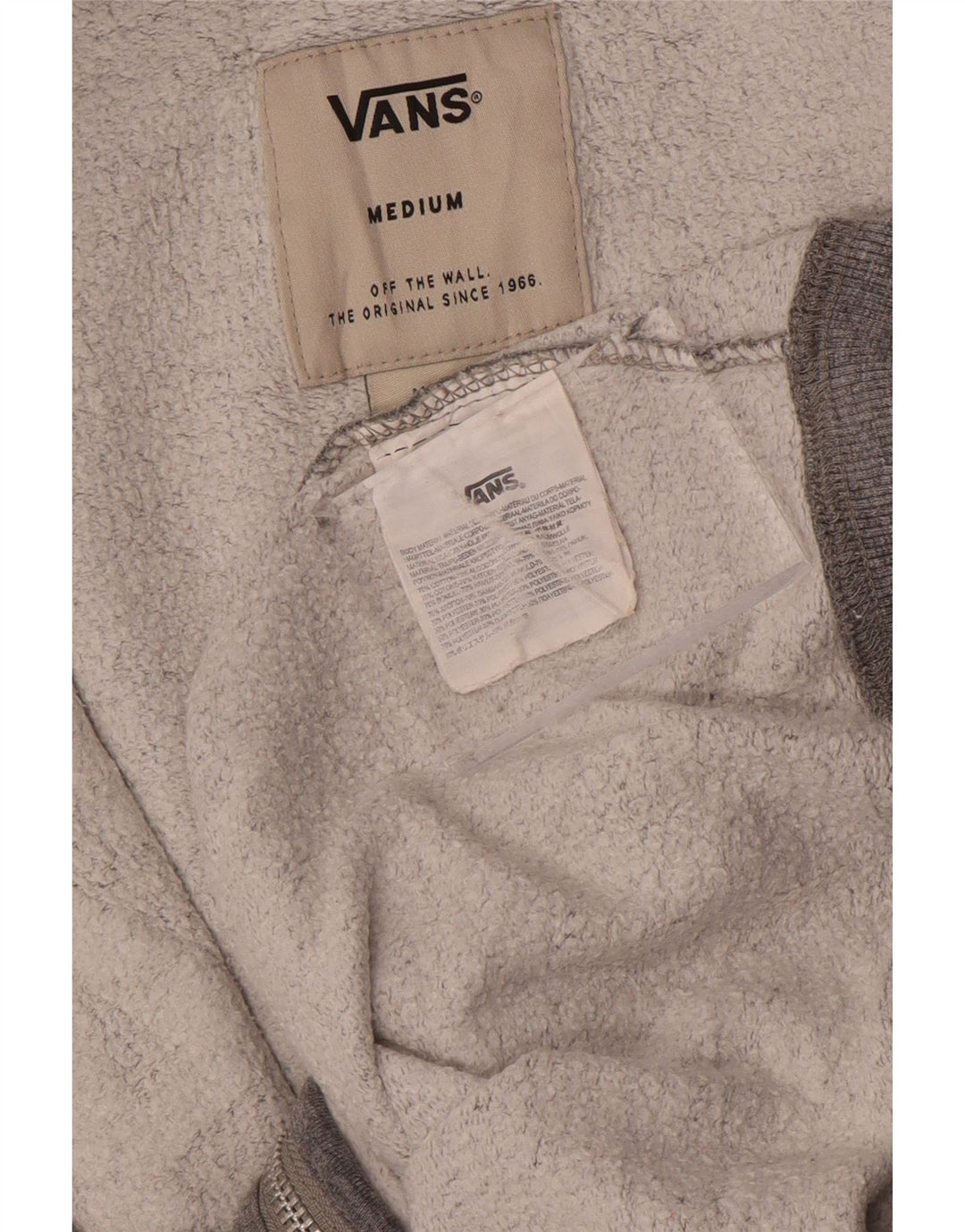 Felpa con cappuccio e zip grafica da uomo VANS in cotone grigio medio