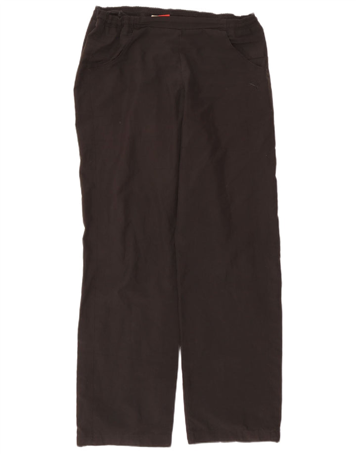 Pantaloni casual dritti da donna Puma UK 14 Medium W30 L31 Poliestere nero