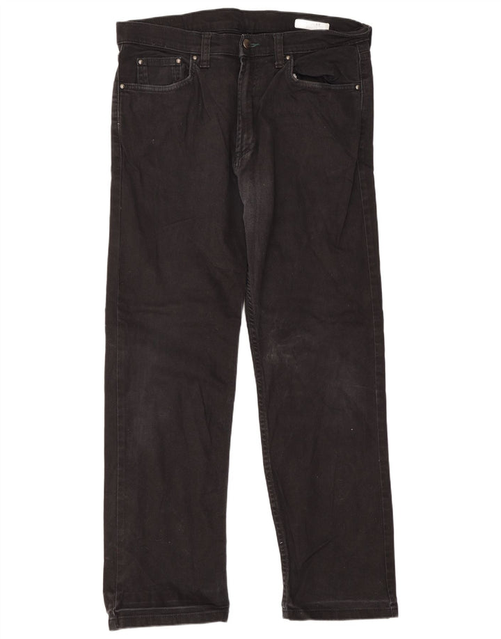 Jeans dritti regolari da uomo Marks & Spencer W34 L29 cotone nero