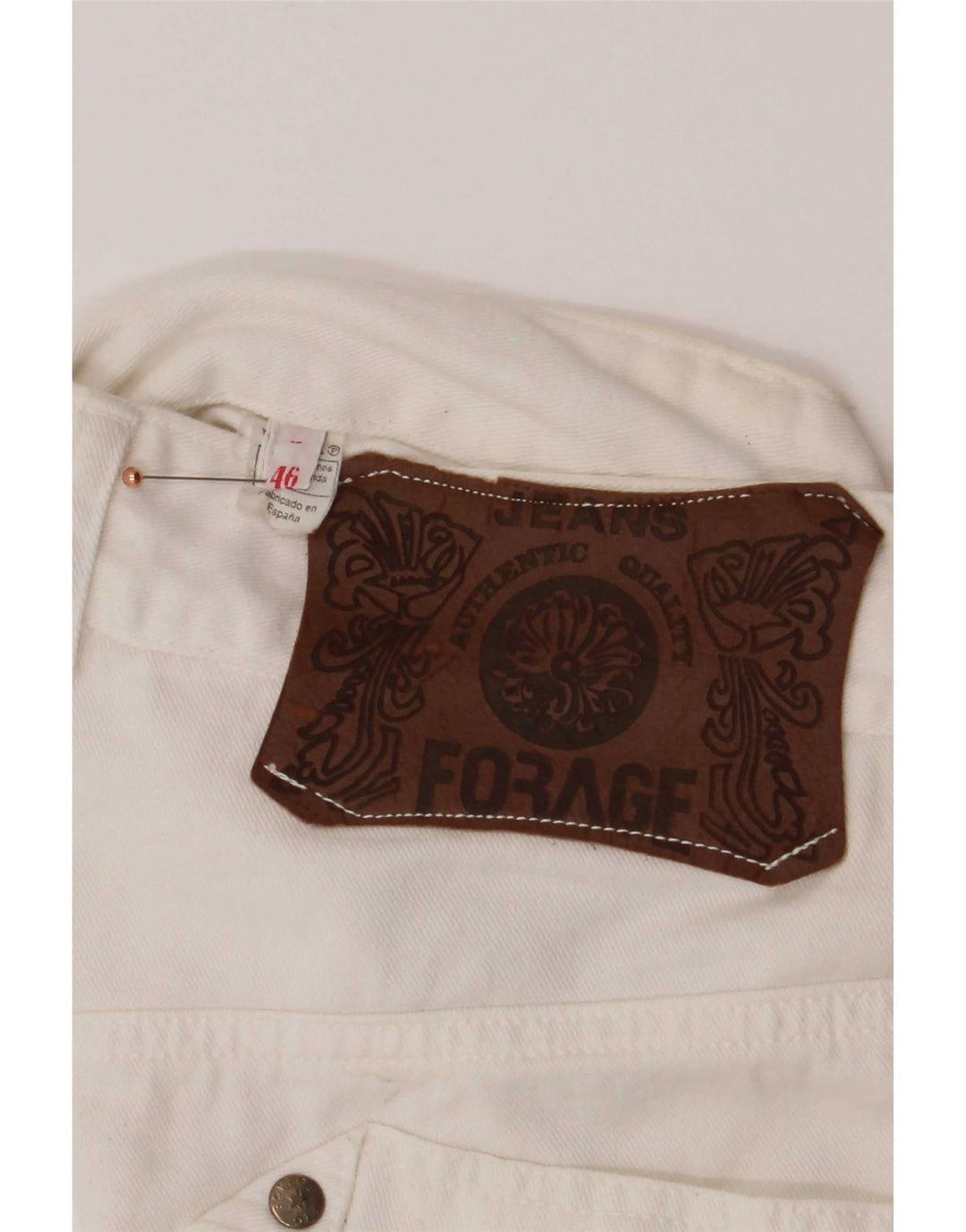 Jeans affusolati da donna vintage IT 46 grandi W30 L32 bianchi