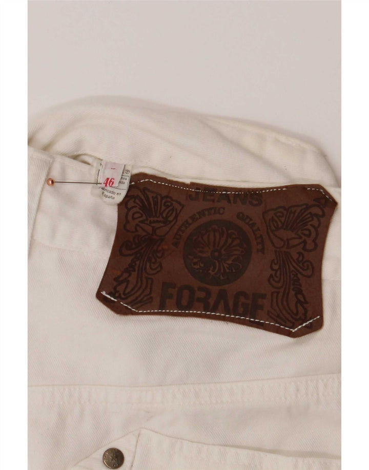 Jeans affusolati da donna vintage IT 46 grandi W30 L32 bianchi