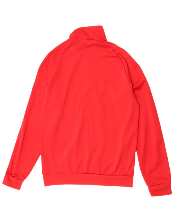 Giacca superiore della tuta da uomo Adidas in poliestere rosso medio