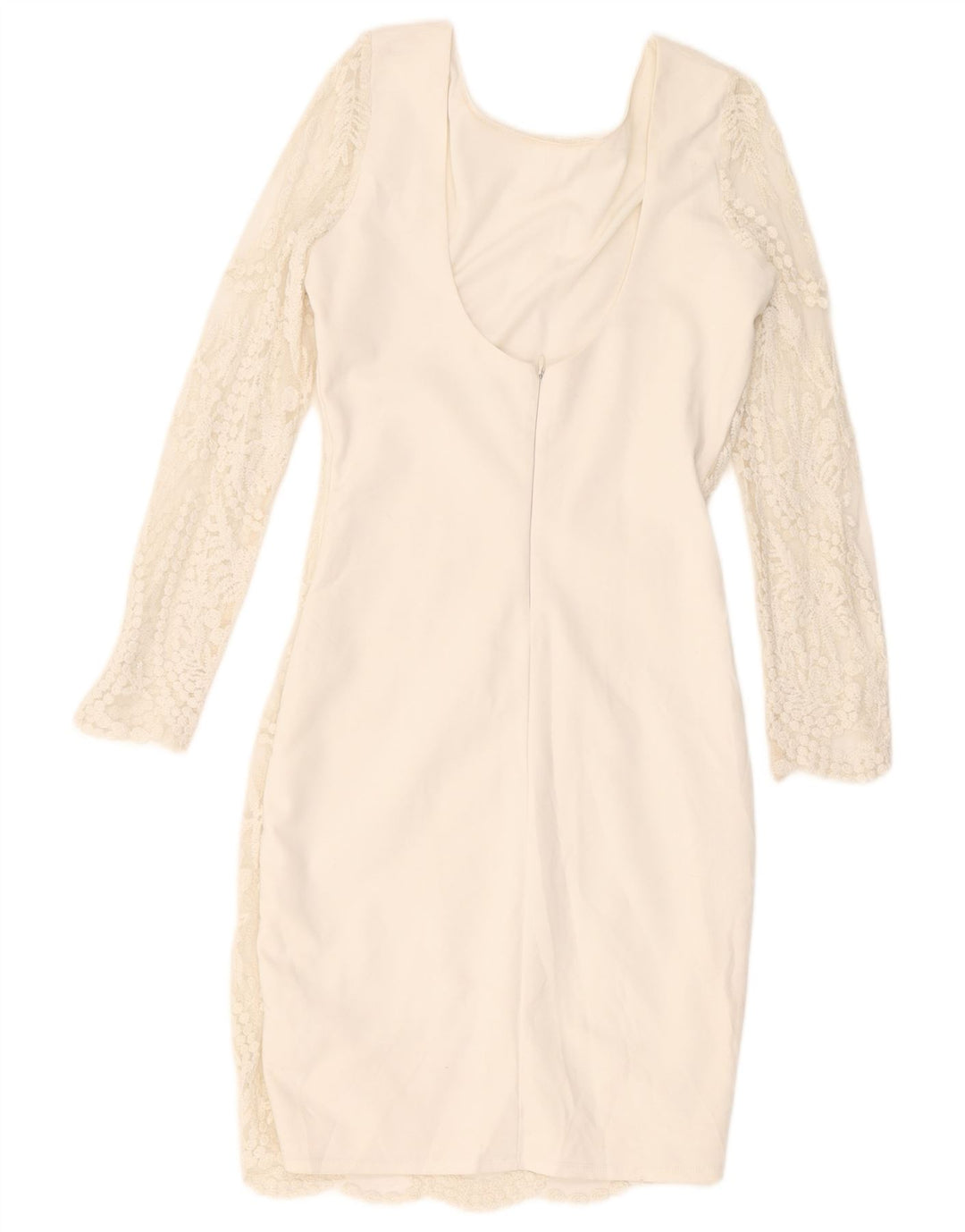 Abito aderente in pizzo Trafaluc da donna Zara UK 12 Poliestere bianco medio