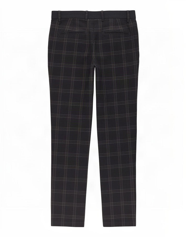 Pantaloni chino slim da donna Zara medi W31 L29 poliestere a quadri blu navy