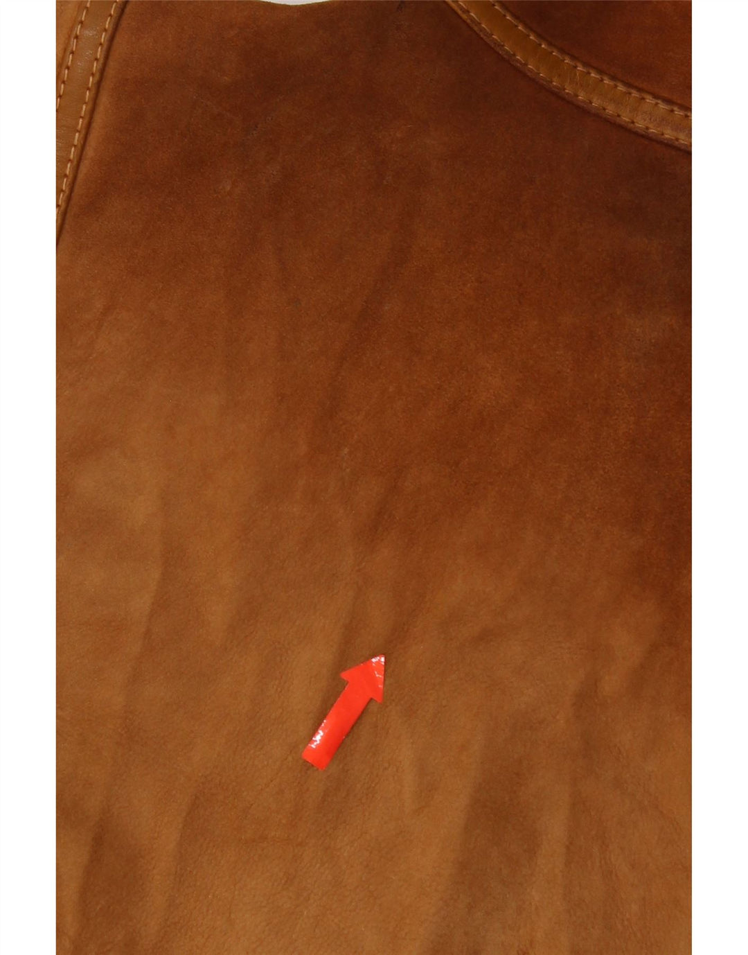 Giubbotto oversize in shearling vintage da donna IT 46 grande in pelle marrone