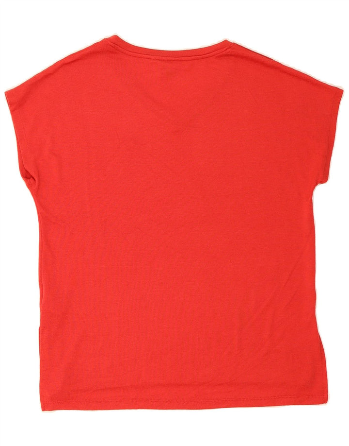 ORVIS Womens T-Shirt Top UK 14 Medium Red Polyester Vintage Orvis and Second-Hand Orvis from Messina Hembry 