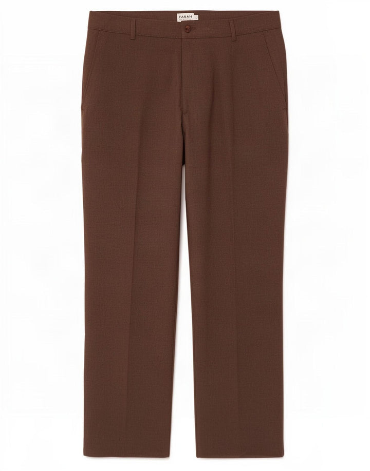 Pantaloni chino dritti da uomo Farah W36 L31 poliestere marrone