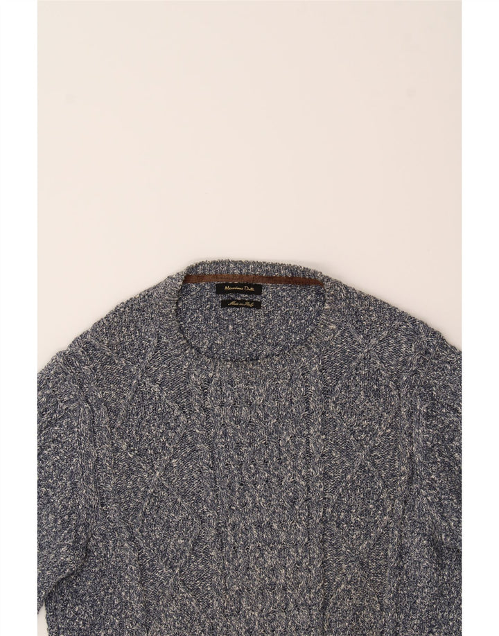 MASSIMO DUTTI Womens Boat Neck Jumper Sweater UK 12 Medium Navy Blue Vintage Massimo Dutti and Second-Hand Massimo Dutti from Messina Hembry 