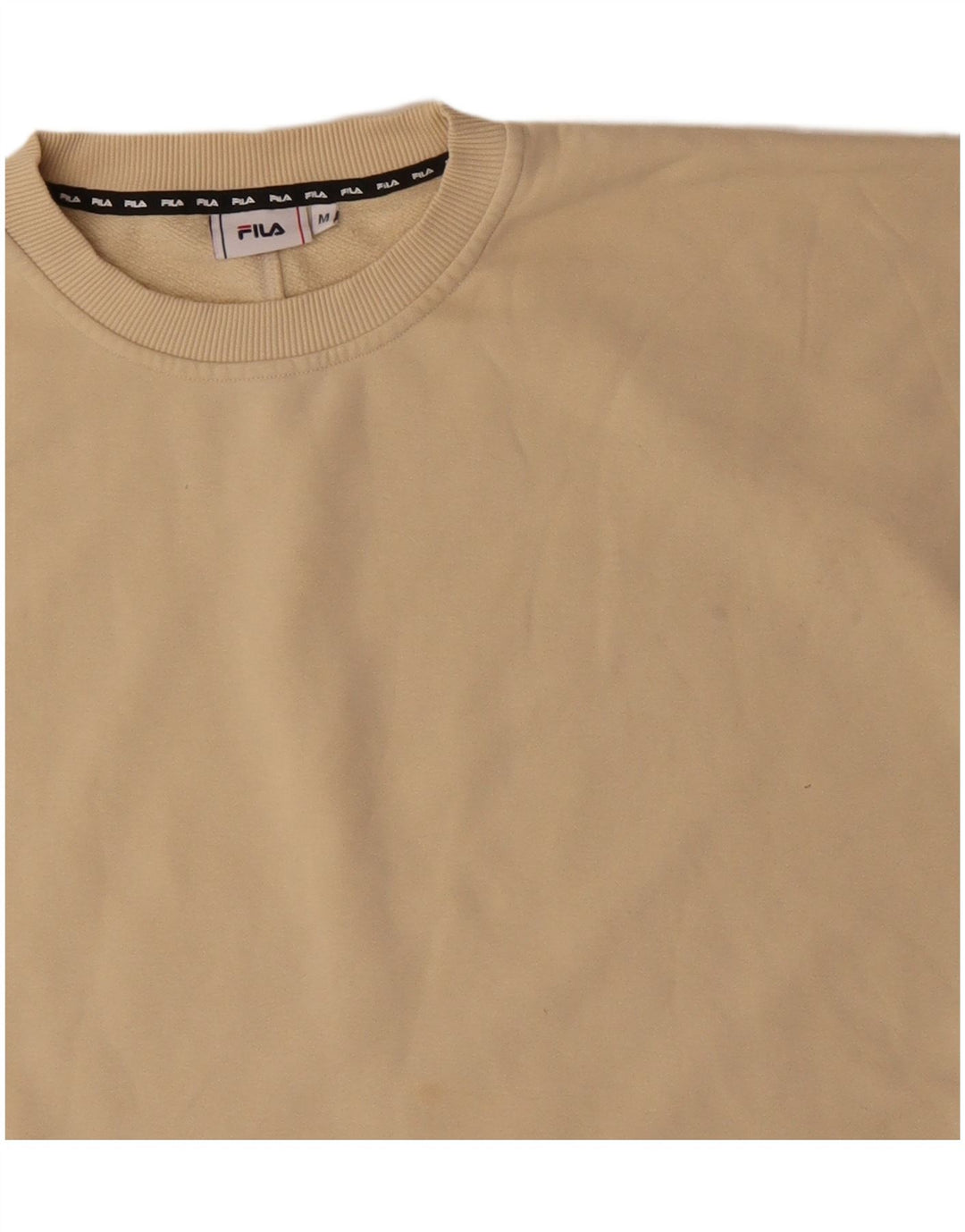 T-shirt corta oversize da donna Fila, taglia UK 14, cotone beige medio