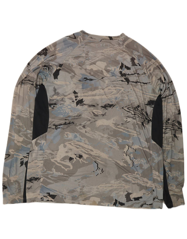 Under Armour Mens Heat Gear Graphic Top manica lunga XL grigio mimetico