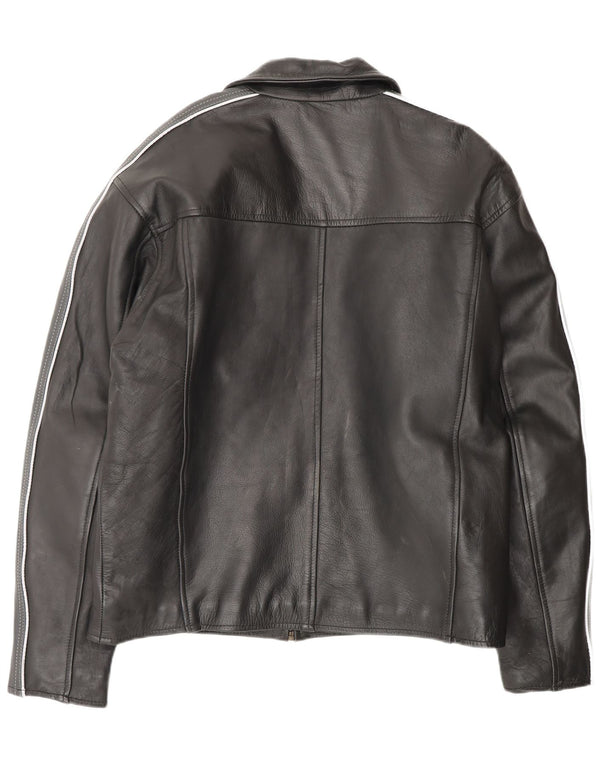 Giacca in pelle da uomo VINTAGE UK 42 XL Pelle color block nera