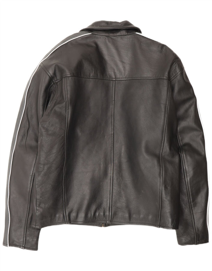 Giacca in pelle da uomo VINTAGE UK 42 XL Pelle color block nera