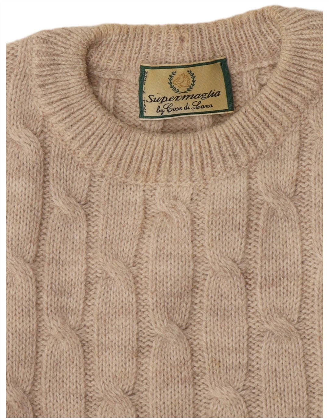 Maglione maglione girocollo da uomo Supermaglia grande beige