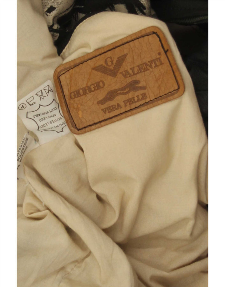 Giacca in pelle da uomo Giorgio Valenti UK 40 Large in pelle nera