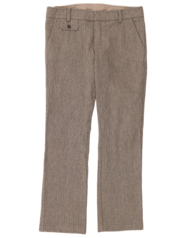Dondup Pantaloni Casual Bootcut da Donna IT 44 Medio W34 L32 Grigio a Spina di Pesce
